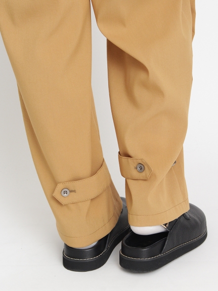 レーヨンポリエステルナチュラルワッシャーフリルテーパードトラックパンツ 裾タブ付き（パンツ/スウェットパンツ）の詳細画像