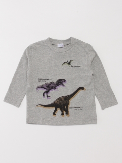ハッカベビー(hakka baby)の[ベビー]恐竜プリント長袖Tシャツ トップス(ベビー)