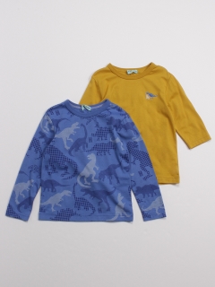 ハッカベビー(hakka baby)の[ベビー]デジタル恐竜プリント長袖Tシャツセット トップス(ベビー)