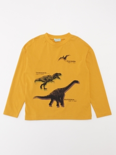 ハッカキッズ(hakka kids)の恐竜プリント長袖Tシャツ Ｔシャツ
