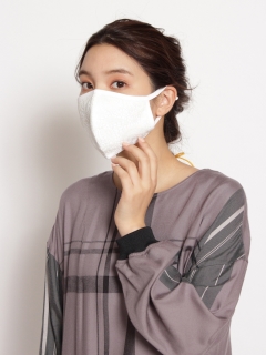 ケイハヤマプリュス(KEI Hayama PLUS)の【洗えるマスク】フラワーペーズリーレース立体マスク その他ファッション雑貨