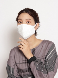 ケイハヤマプリュス(KEI Hayama PLUS)の【洗えるマスク】ダイヤ柄レース立体マスク その他ファッション雑貨