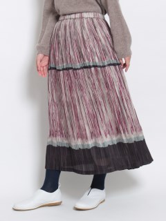 ケイハヤマプリュス(KEI Hayama PLUS)のVert アートオブポタリープリントプリーツ加工スカート ロングスカート