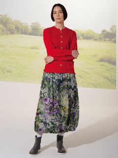 ケイハヤマプリュス(KEI Hayama PLUS)のキュプラテンセルボイル草原フラワープリントバルーンスカート(裏地付き) ロングスカート