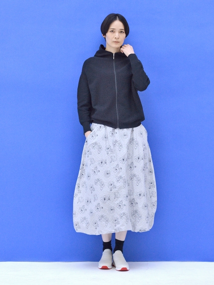 ケイハヤマプリュス(KEI Hayama PLUS)のVert 先染めフラワージャカードバルーンスカート(裏地付き) ワイドパンツ