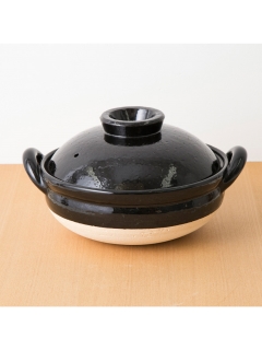 マディ(Madu)のヘルシー蒸し鍋 黒 中（2～4人用） 土鍋・鍋小物