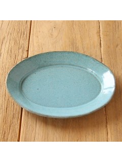 マディ(Madu)のShimo（シモ）　オーバルプレート　ブルー プレート・皿