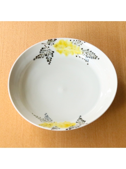 マディ(Madu)の色絵ミモザ　6寸深皿 プレート・皿