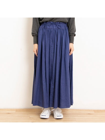 綿麻ビエラワッシャー　ギャザースカート（【Madu】ウェア＆グッズ/スカート）の詳細画像