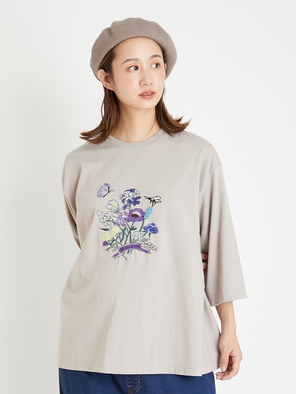 アーティストコラボ 「seasonal bouquet」ビーズ+刺繍Tシャツ（トップス/Ｔシャツ）の詳細画像