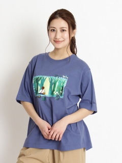 スーパーハッカ(SUPER HAKKA)のSUPER HAKKA×さわ「森へ」プリント&刺繍Tシャツ Ｔシャツ
